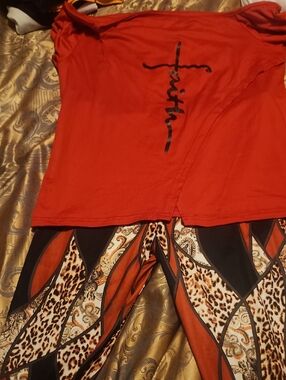 Red Graphic Tee with Script Logo